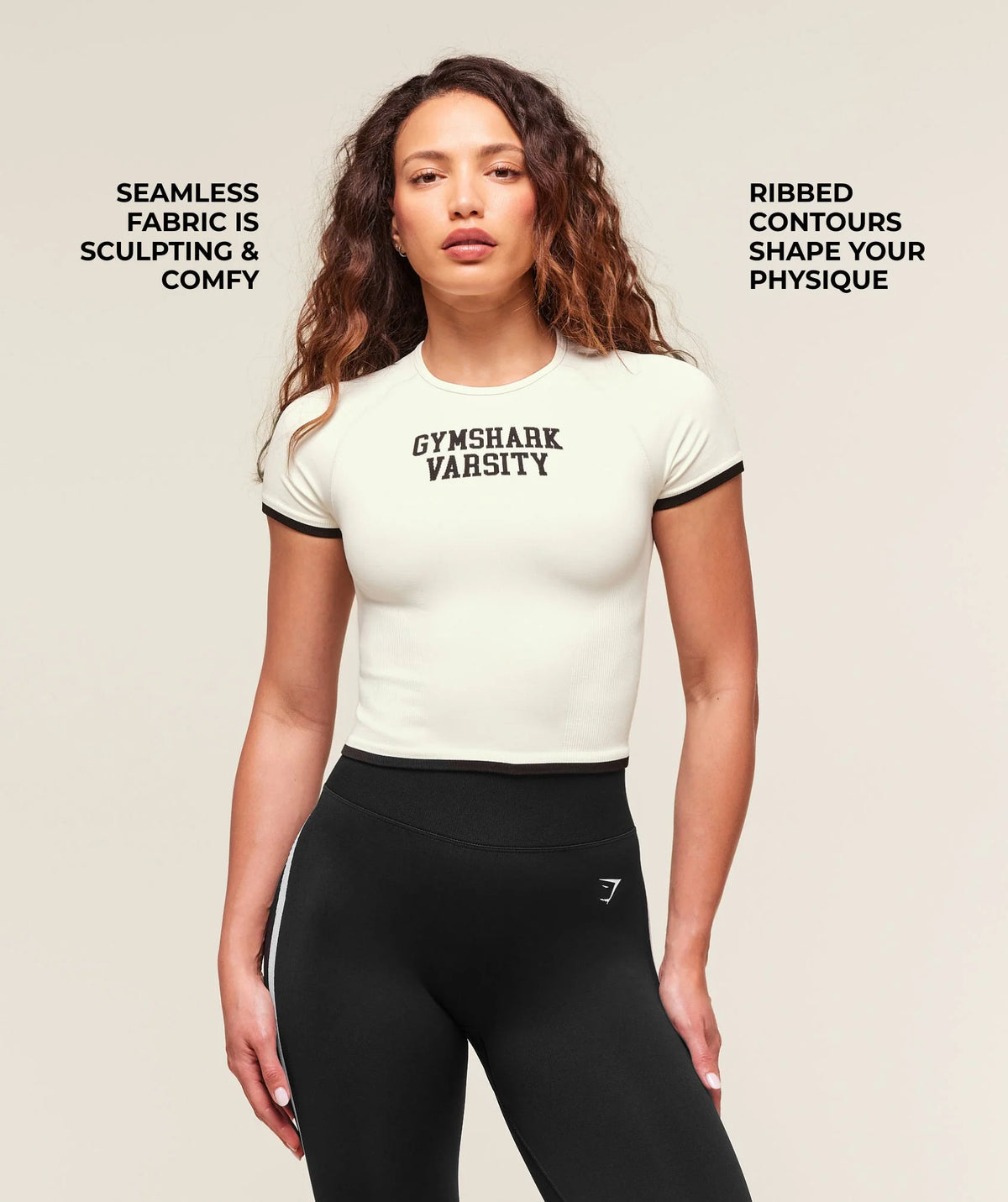 LIFT CAMPUS SEAMLESS MIDI T-SHIRT - SOFT WHITE