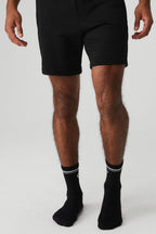 [LIMITLESS_COLOR:BLACK WHITE] ALO YOGA Unisex Half-Crew Throwback Sock — BLACK / WHITE — Vista oficial 2