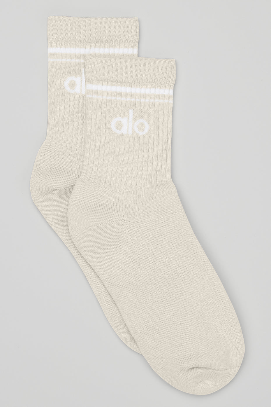 [LIMITLESS_COLOR:BONE] ALO YOGA Unisex Half-Crew Throwback Sock — BONE — Vista oficial 1