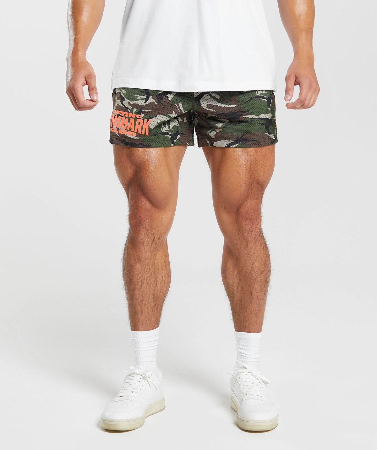 LIFTING CLUB PRINTED MESH 5" SHORTS - WINTER OLIVE