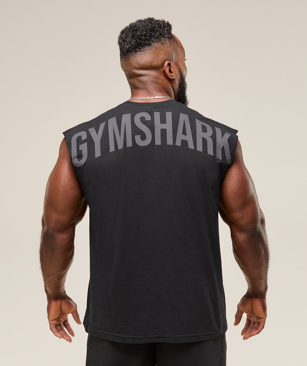[LIMITLESS_COLOR:BLACK] GYMSHARK Power Cut Off Tank — BLACK — Vista oficial 2