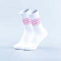 [LIMITLESS_COLOR:OPTIC WHITE | LIGHT ROSE PINK] DFYNE Sports Stripe Crew Socks — OPTIC WHITE | LIGHT ROSE PINK — Vista oficial 1