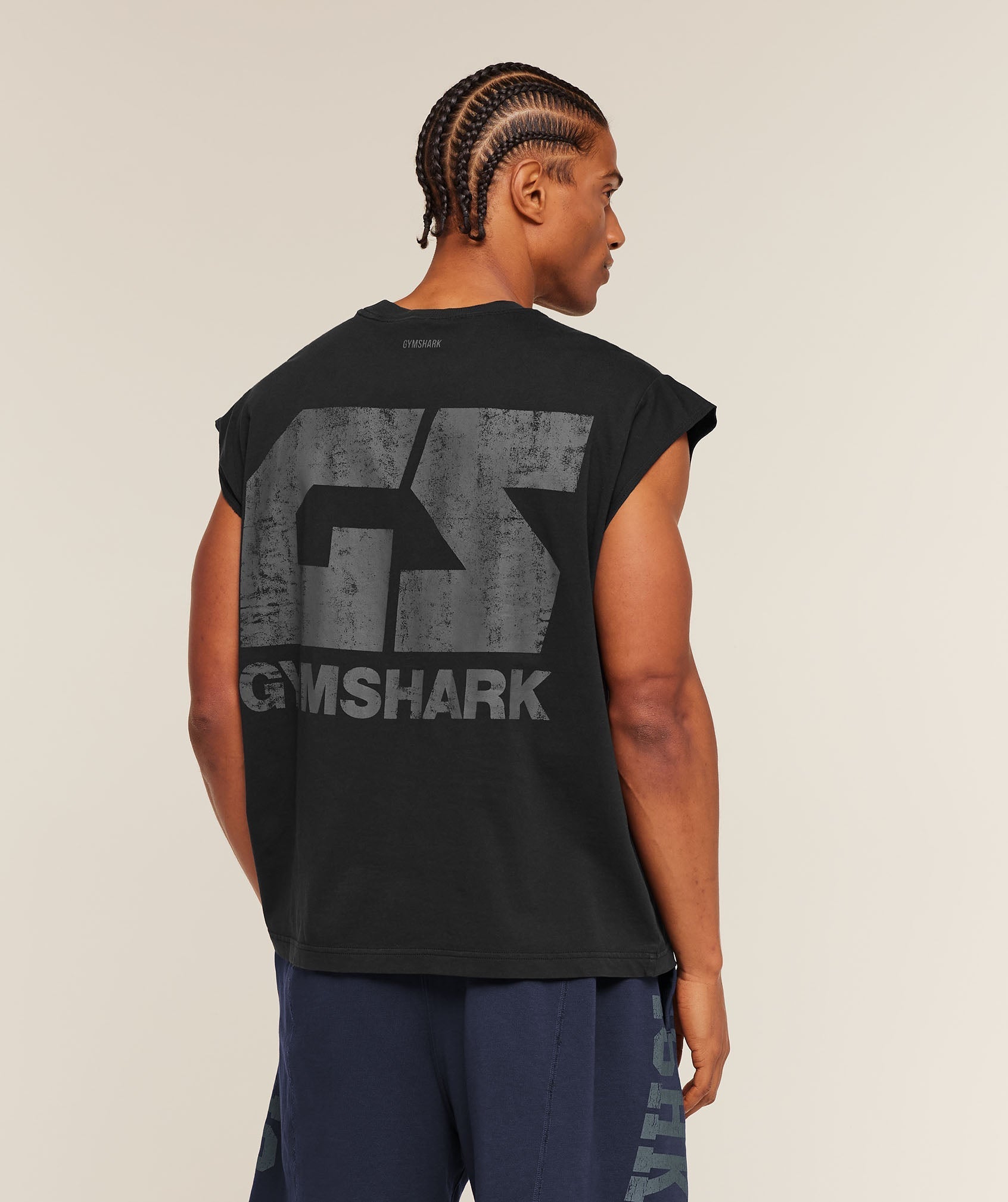 [LIMITLESS_COLOR:BLACK] GYMSHARK Accent Capped Sleeve T-Shirt — BLACK — Vista oficial 1