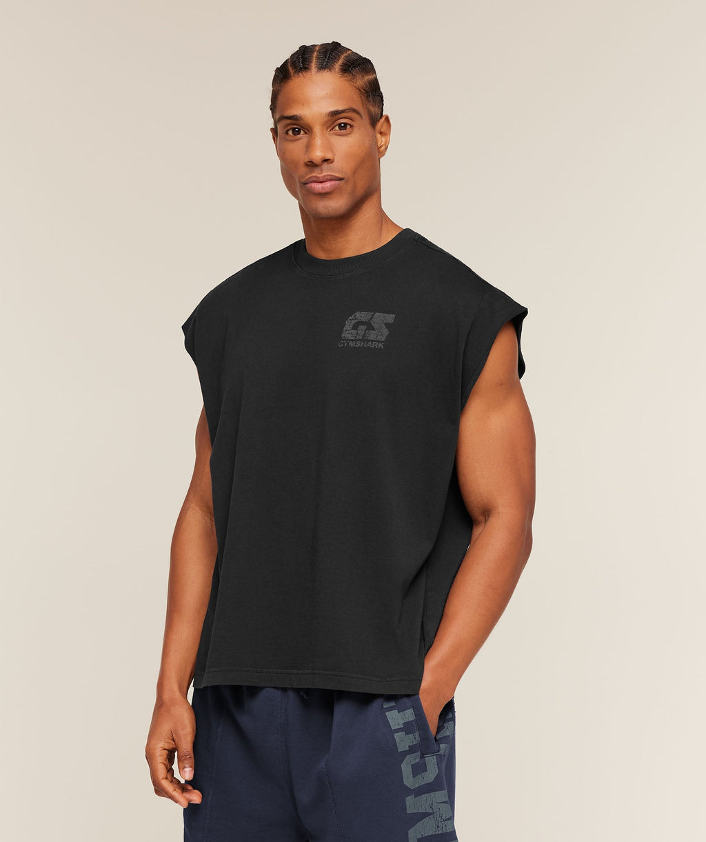 [LIMITLESS_COLOR:BLACK] GYMSHARK Accent Capped Sleeve T-Shirt — BLACK — Vista oficial 3