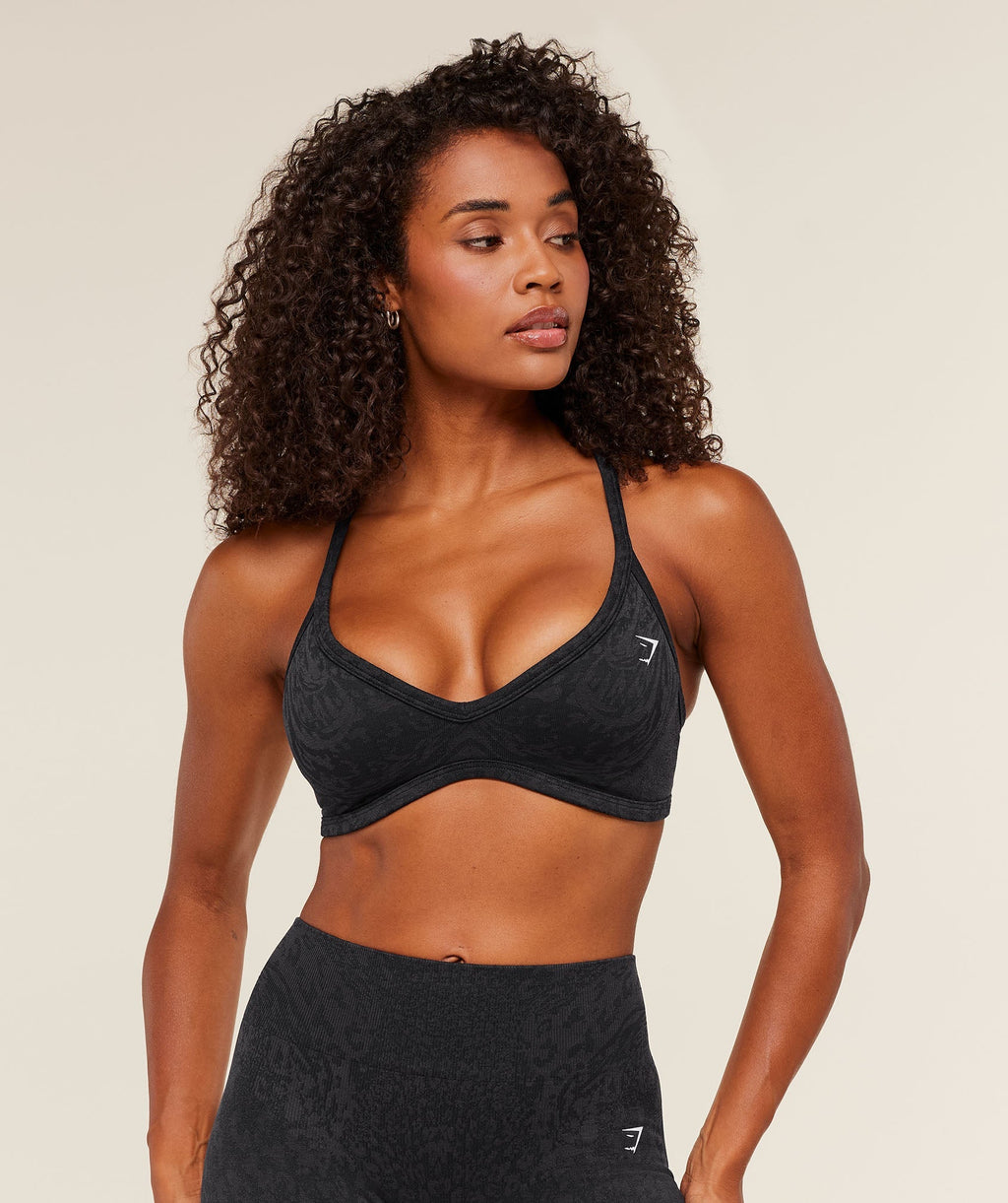 [LIMITLESS_COLOR:BLACK ASPHALT GREY] GYMSHARK Adapt Animal X Whitney Sports Bra — BLACK ASPHALT GREY — Vista oficial 1
