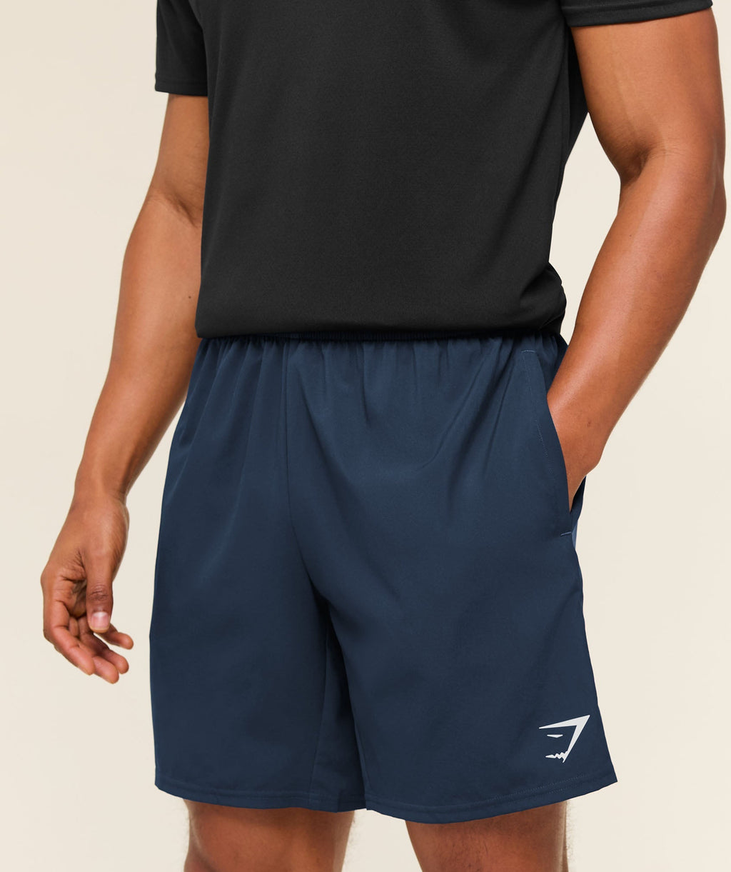 [LIMITLESS_COLOR:NAVY] GYMSHARK Arrival 7" Shorts — NAVY — Vista oficial 3