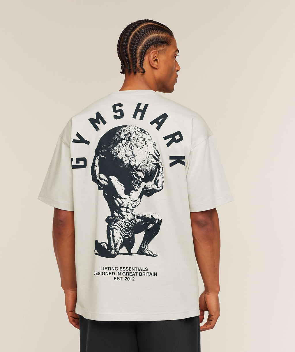 [LIMITLESS_COLOR:TINTED WHITE] GYMSHARK Atlas T-Shirt — TINTED WHITE — Vista oficial 1