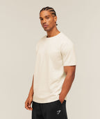 [LIMITLESS_COLOR:BROS CHALK MARL] GYMSHARK Crest T-Shirt — BROS CHALK MARL — Vista oficial 3