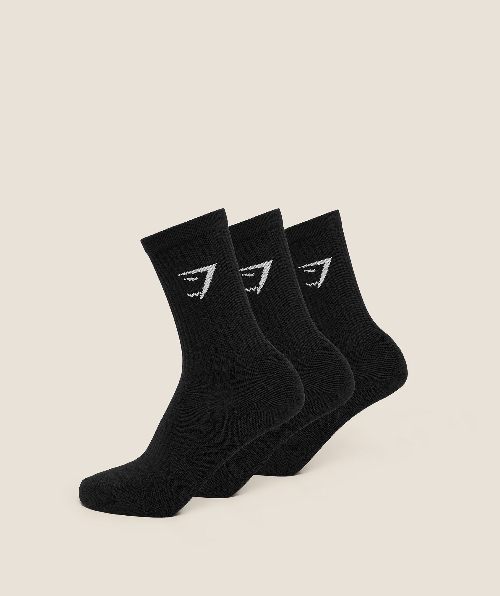 [LIMITLESS_COLOR:GS BLACK] GYMSHARK Crew Socks 3pk — GS BLACK — Vista oficial 1