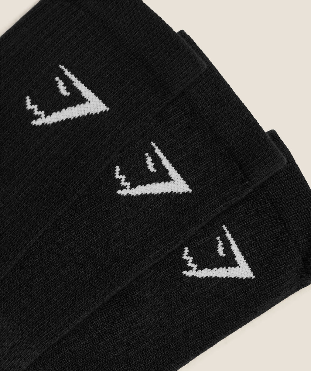 [LIMITLESS_COLOR:GS BLACK] GYMSHARK Crew Socks 3pk — GS BLACK — Vista oficial 2