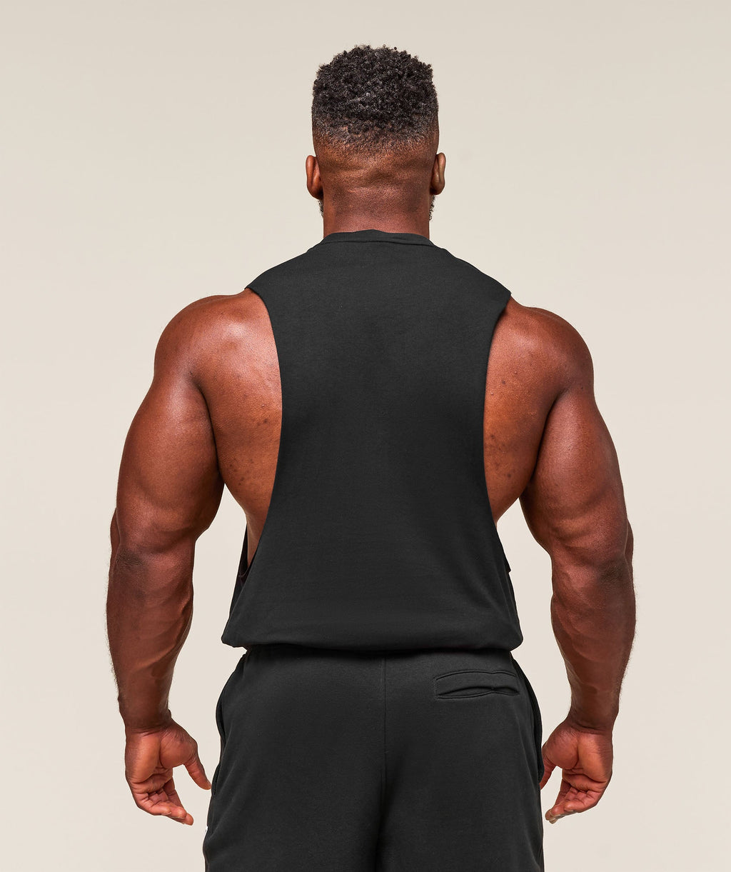 [LIMITLESS_COLOR:BLACK] GYMSHARK Critical 2.0 Drop Arm Tank — BLACK — Vista oficial 2