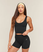 [LIMITLESS_COLOR:BLACK] GYMSHARK Everyday Seamless Shelf Tank — BLACK — Vista oficial 1