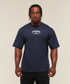 [LIMITLESS_COLOR:HEAVY BLUE] GYMSHARK Faded Collegiate Graphic T-Shirt — HEAVY BLUE — Vista oficial 3