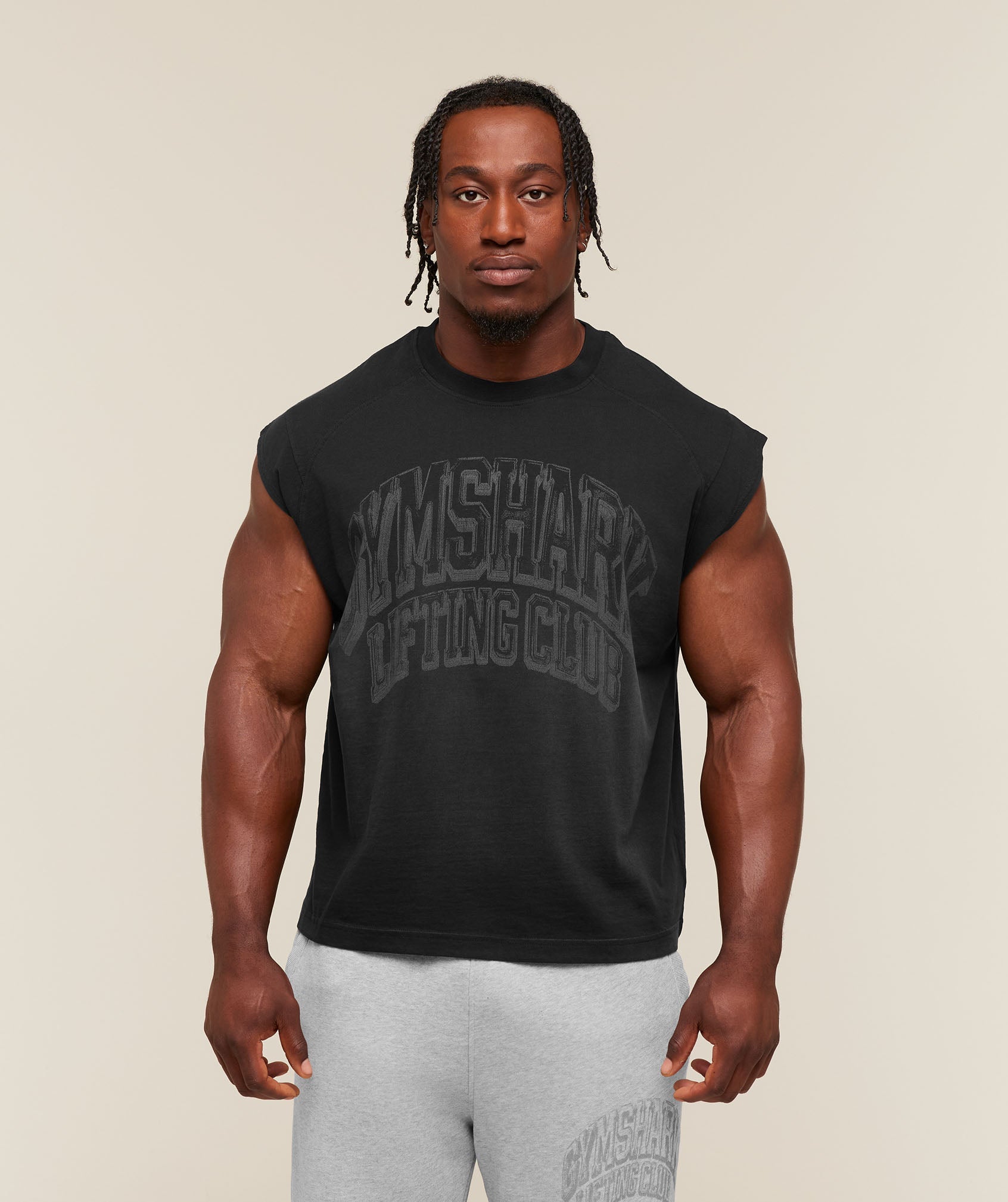 [LIMITLESS_COLOR:BLACK WASH] GYMSHARK GSLC Cut Off Tank — BLACK WASH — Vista oficial 1