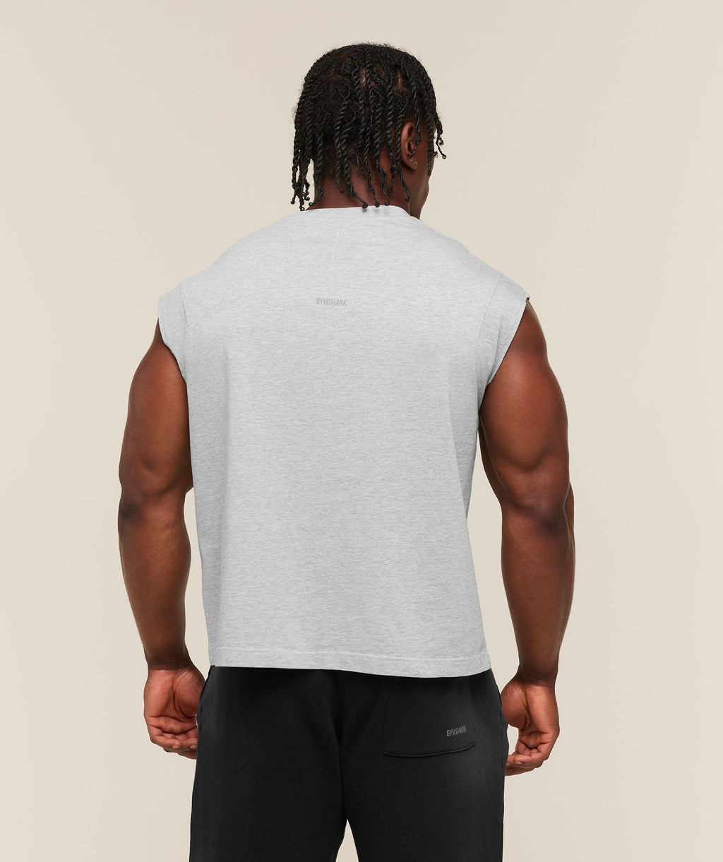 [LIMITLESS_COLOR:BROS SOFT GREY MARL] GYMSHARK GSLC Cut Off Tank — BROS SOFT GREY MARL — Vista oficial 2
