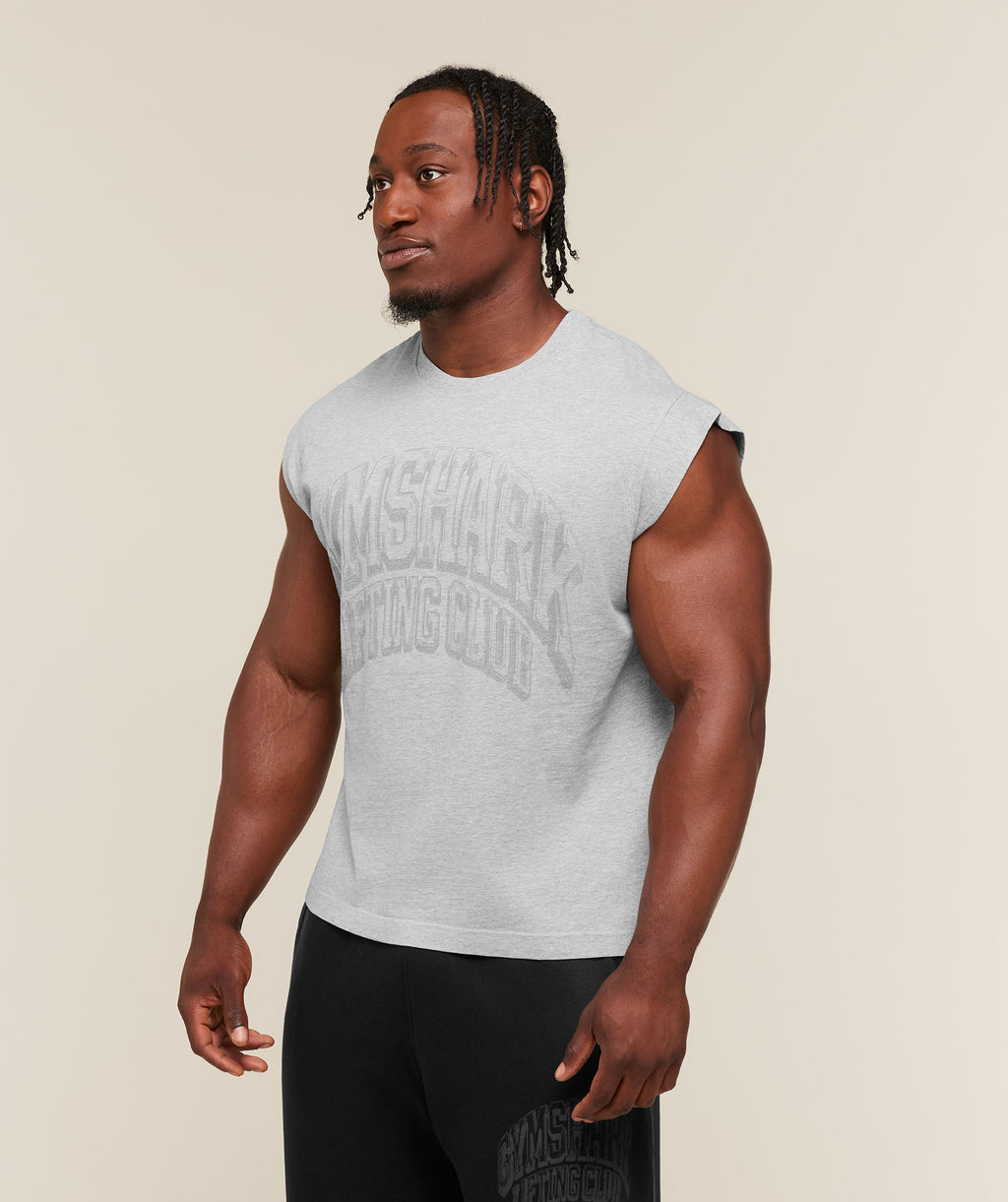 [LIMITLESS_COLOR:BROS SOFT GREY MARL] GYMSHARK GSLC Cut Off Tank — BROS SOFT GREY MARL — Vista oficial 3