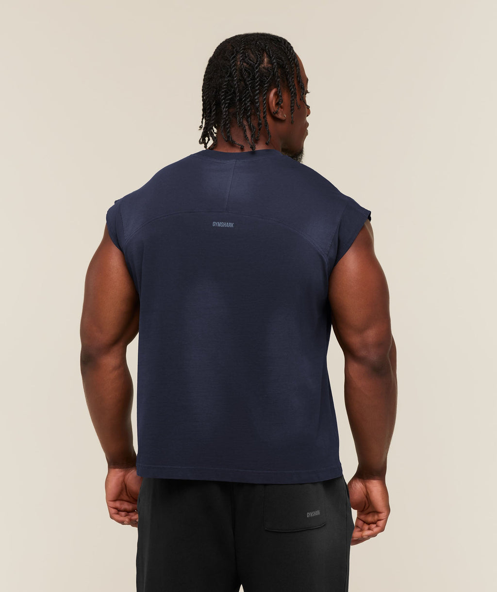 [LIMITLESS_COLOR:HEAVY BLUE WASH] GYMSHARK GSLC Cut Off Tank — HEAVY BLUE WASH — Vista oficial 2