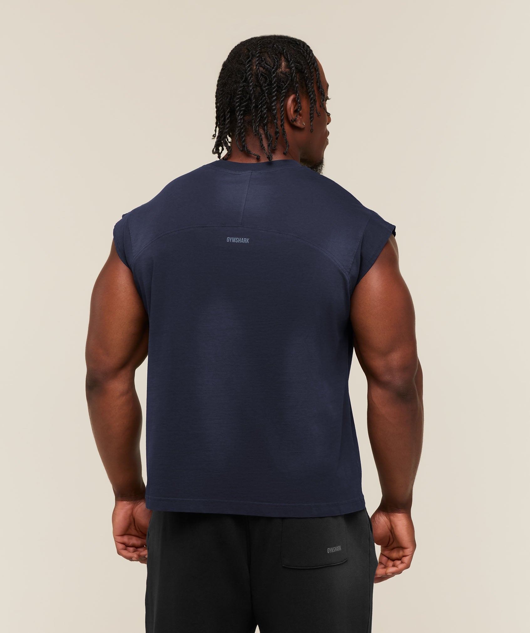 [LIMITLESS_COLOR:HEAVY BLUE WASH] GYMSHARK GSLC Cut Off Tank — HEAVY BLUE WASH — Vista oficial 2