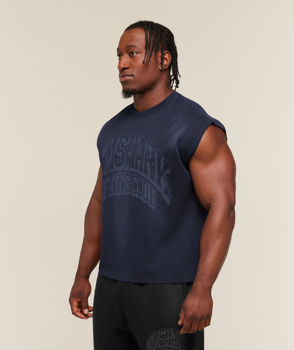[LIMITLESS_COLOR:HEAVY BLUE WASH] GYMSHARK GSLC Cut Off Tank — HEAVY BLUE WASH — Vista oficial 3