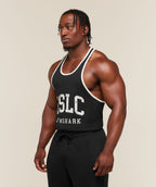 [LIMITLESS_COLOR:BLACK SOFT WHITE] GYMSHARK GSLC Stringer — BLACK SOFT WHITE — Vista oficial 3