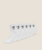 [LIMITLESS_COLOR:GS WHITE] GYMSHARK Midi Socks 6pk — GS WHITE — Vista oficial 1