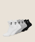 [LIMITLESS_COLOR:WHITE LIGHT GREY CORE MARL BLACK] GYMSHARK Midi Socks 6pk — WHITE LIGHT GREY CORE MARL BLACK — Vista oficial 1