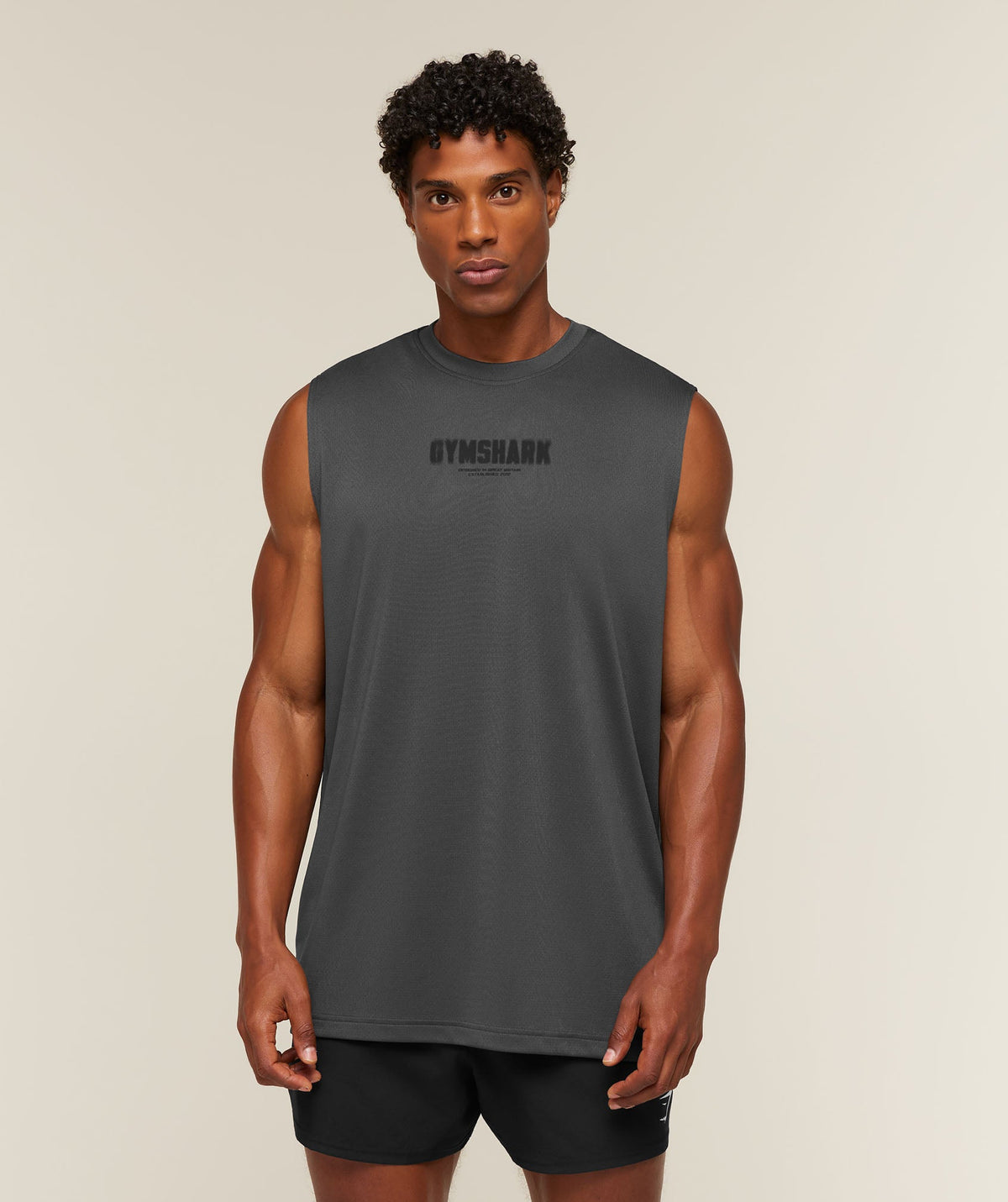 Motion Blur Graphic Tank - ONYX GREY