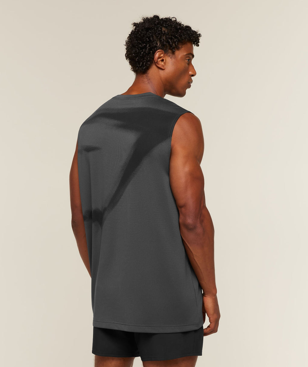 [LIMITLESS_COLOR:ONYX GREY] GYMSHARK Motion Blur Graphic Tank — ONYX GREY — Vista oficial 2