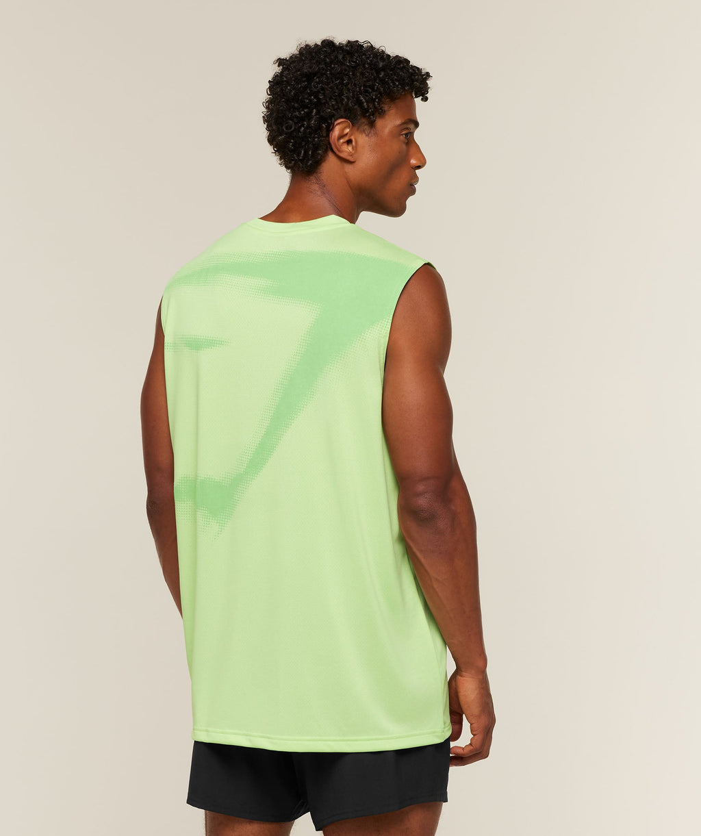 [LIMITLESS_COLOR:PACE GREEN] GYMSHARK Motion Blur Graphic Tank — PACE GREEN — Vista oficial 1