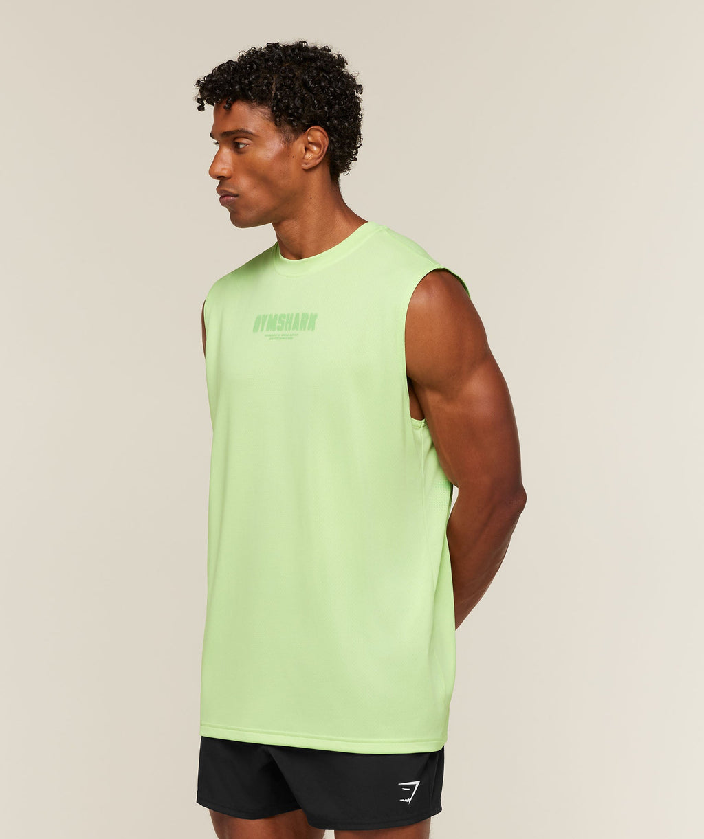 [LIMITLESS_COLOR:PACE GREEN] GYMSHARK Motion Blur Graphic Tank — PACE GREEN — Vista oficial 3