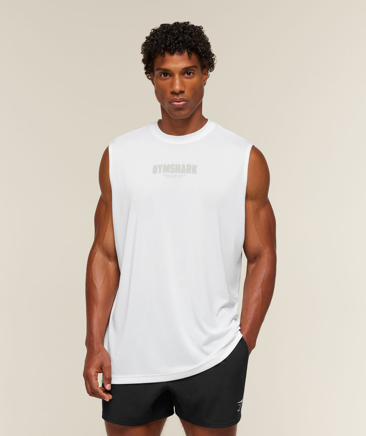 Motion Blur Graphic Tank - WHITE