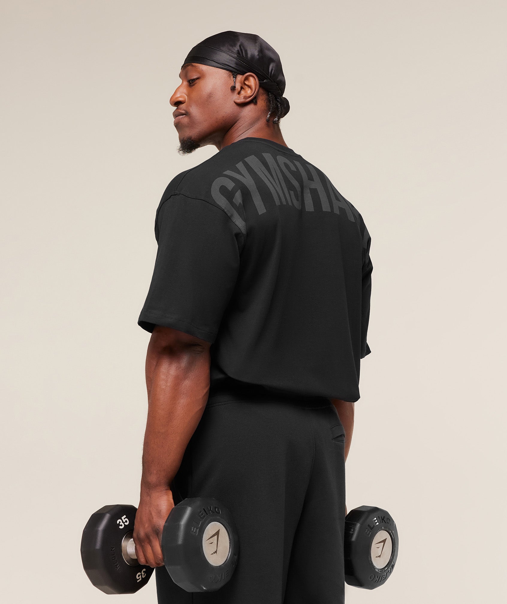 [LIMITLESS_COLOR:BLACK ASPHALT GREY] GYMSHARK Power T-Shirt — BLACK ASPHALT GREY — Vista oficial 1