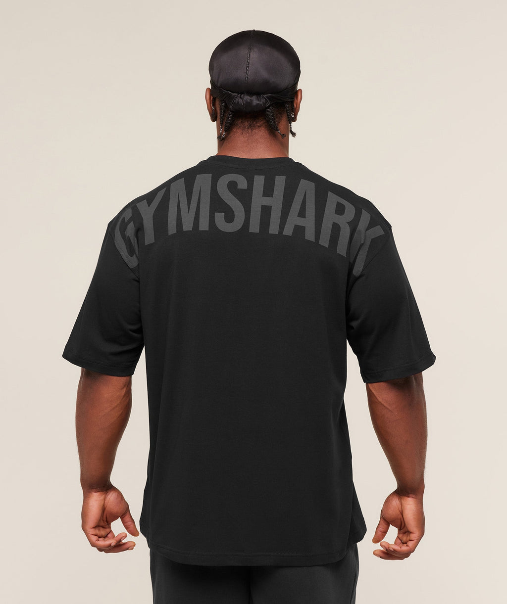 [LIMITLESS_COLOR:BLACK ASPHALT GREY] GYMSHARK Power T-Shirt — BLACK ASPHALT GREY — Vista oficial 3
