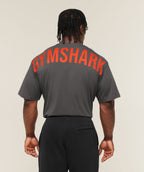 [LIMITLESS_COLOR:ONYX GREY/BOLD ORANGE] GYMSHARK Power T-Shirt — ONYX GREY/BOLD ORANGE — Vista oficial 1