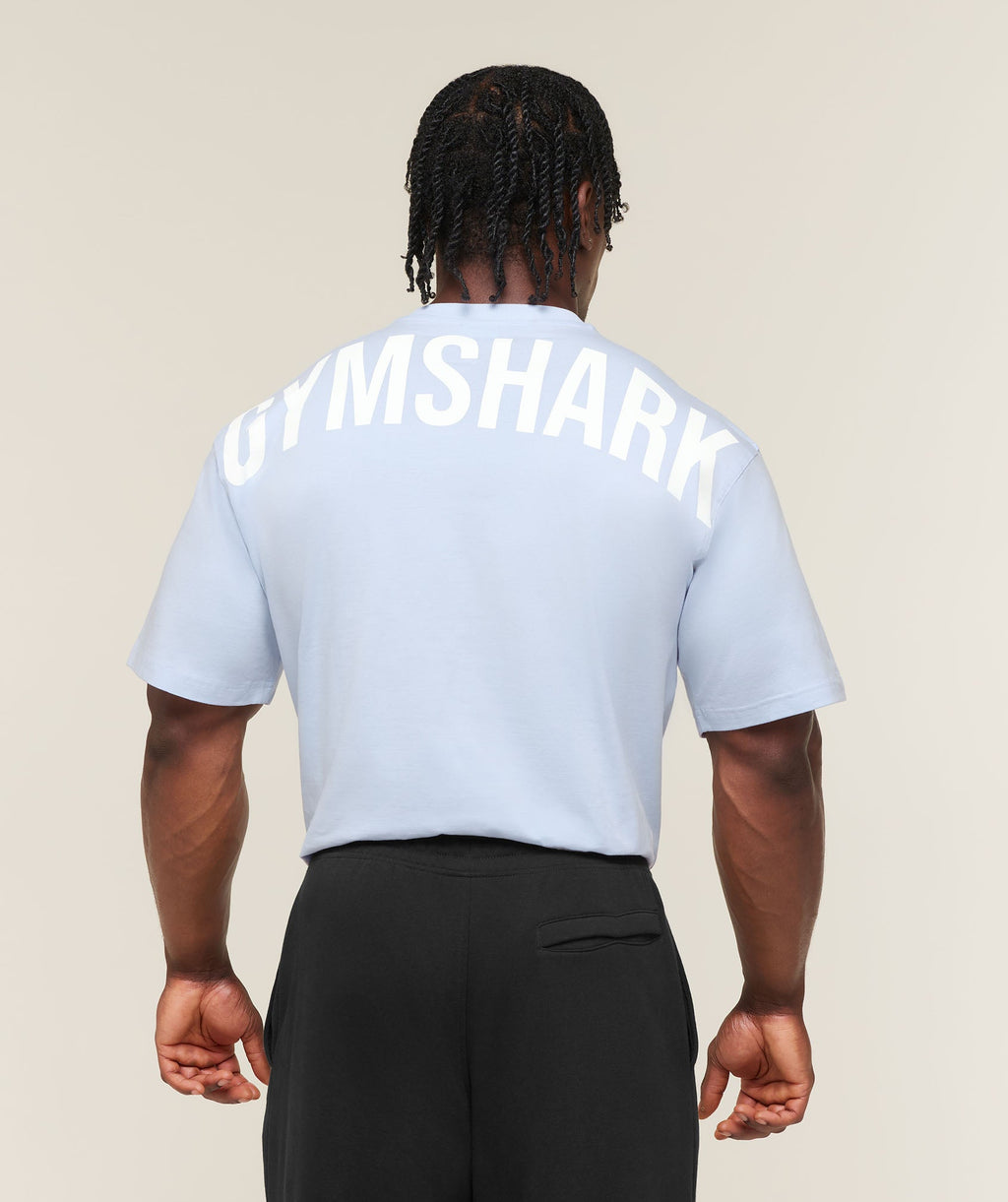 [LIMITLESS_COLOR:TRANQUIL BLUE] GYMSHARK Power T-Shirt — TRANQUIL BLUE — Vista oficial 1