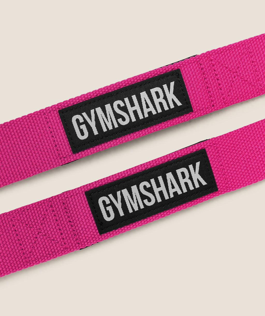 [LIMITLESS_COLOR:SUPER SET PINK FOCUS PINK] GYMSHARK Silicone Lifting Straps — SUPER SET PINK FOCUS PINK — Vista oficial 3