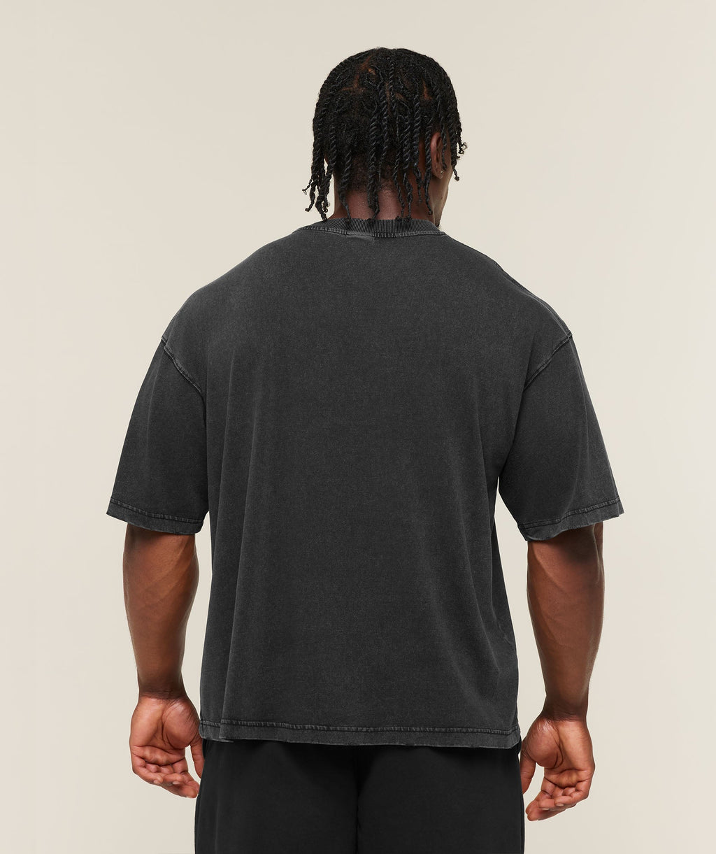 [LIMITLESS_COLOR:BLACK WASH] GYMSHARK Vintage Legacy T-Shirt — BLACK WASH — Vista oficial 2