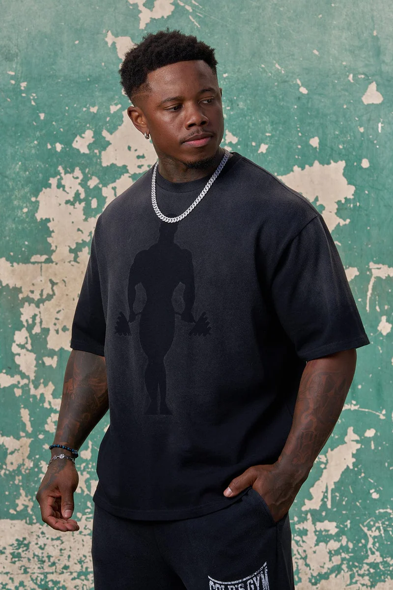4285 - GOLD'S IRON LEGACY SHADOW TEES - BLACK WASH
