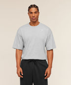 [LIMITLESS_COLOR:GREY] GYMSHARK Crest Oversized T-Shirt — GREY / LIGHT GREY CORE MARL — Vista oficial 2
