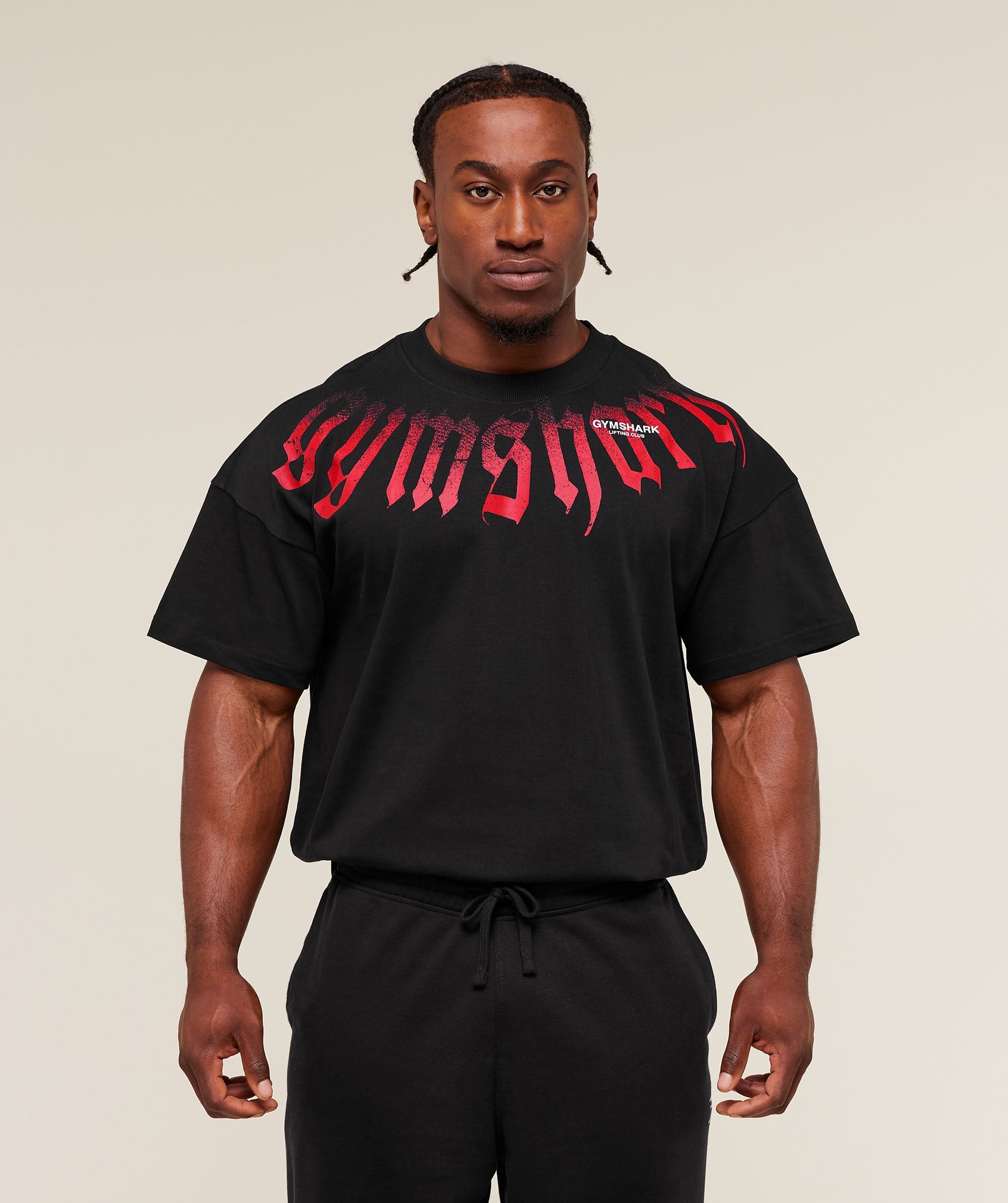 [LIMITLESS_COLOR:BLACK] GYMSHARK Fade Graphic T-Shirt — BLACK — Vista oficial 3