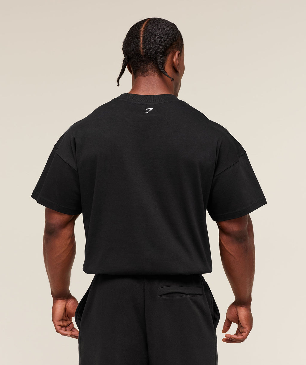[LIMITLESS_COLOR:BLACK] GYMSHARK Fade Graphic T-Shirt — BLACK — Vista oficial 2