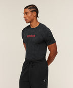 [LIMITLESS_COLOR:BLACK ONYX GREY] GYMSHARK Grunge Seamless T-Shirt — BLACK / ONYX GREY — Vista oficial 2