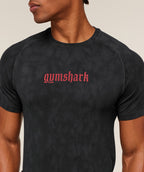 [LIMITLESS_COLOR:BLACK ONYX GREY] GYMSHARK Grunge Seamless T-Shirt — BLACK / ONYX GREY — Vista oficial 3