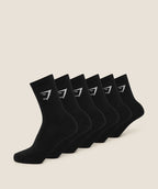 [LIMITLESS_COLOR:BLACK] GYMSHARK Crew Socks 6pk — BLACK — vista 1
