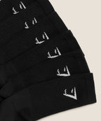 [LIMITLESS_COLOR:BLACK] GYMSHARK Crew Socks 6pk — BLACK — vista 2