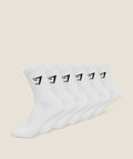 [LIMITLESS_COLOR:WHITE] GYMSHARK Crew Socks 6pk — WHITE — vista 1