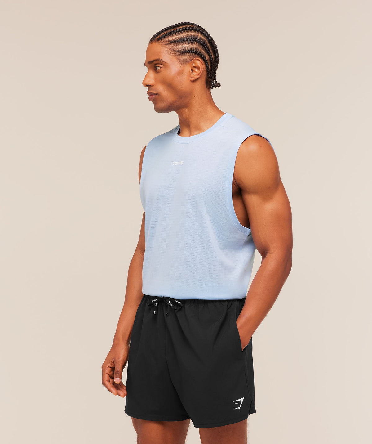 [LIMITLESS_COLOR:TRANQUIL BLUE] GYMSHARK Train Cut Off Tank — TRANQUIL BLUE — vista 3