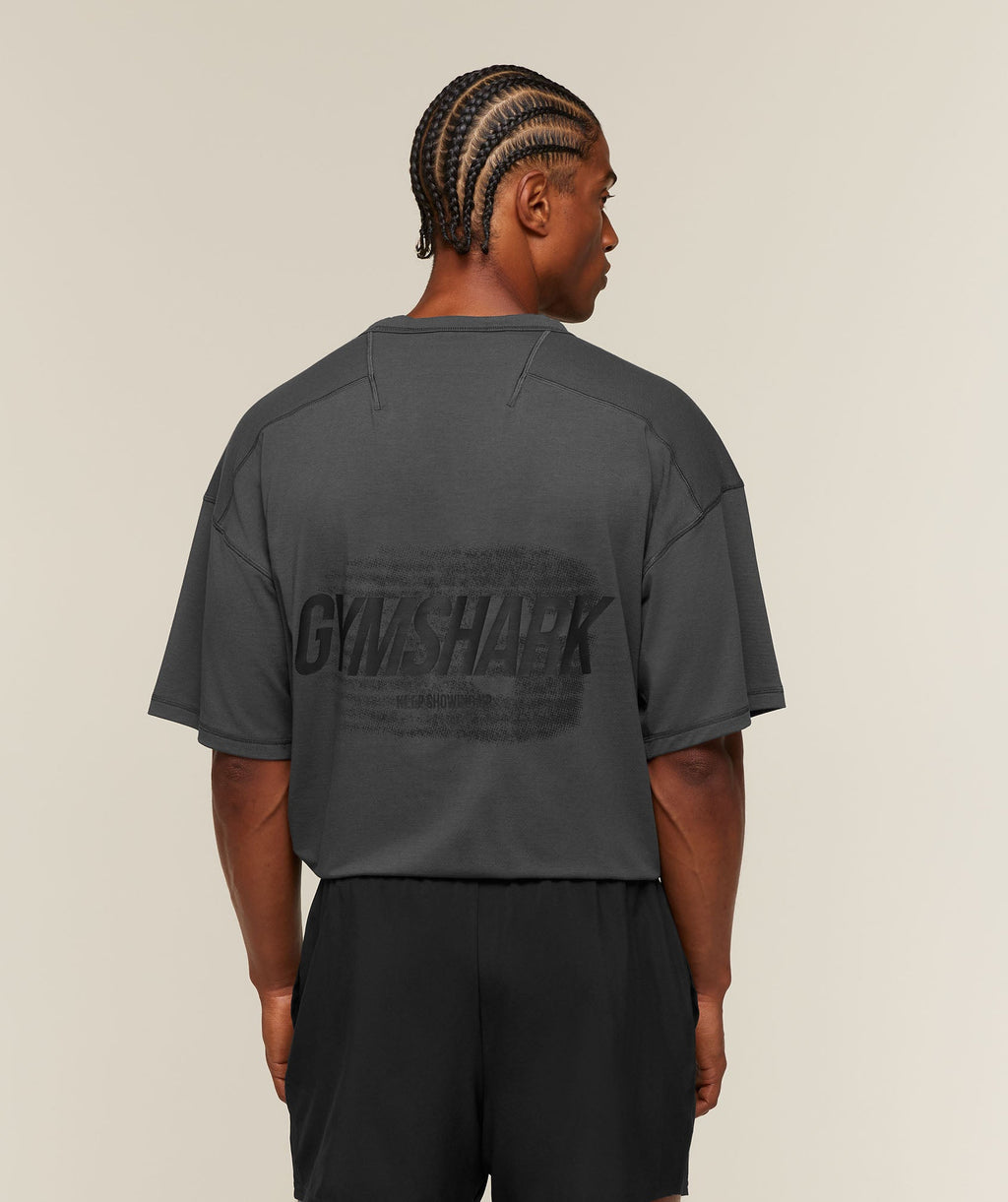 [LIMITLESS_COLOR:ONYX GREY] GYMSHARK Hybrid T-Shirt — ONYX GREY — vista 1