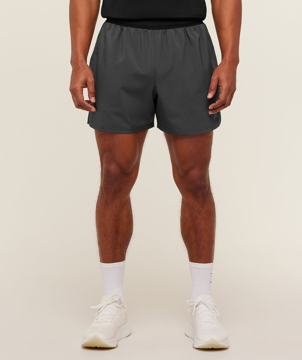 [LIMITLESS_COLOR:ONYX GREY/BLACK] GYMSHARK Arrival Contrast Shorts — ONYX GREY/BLACK — Vista 3