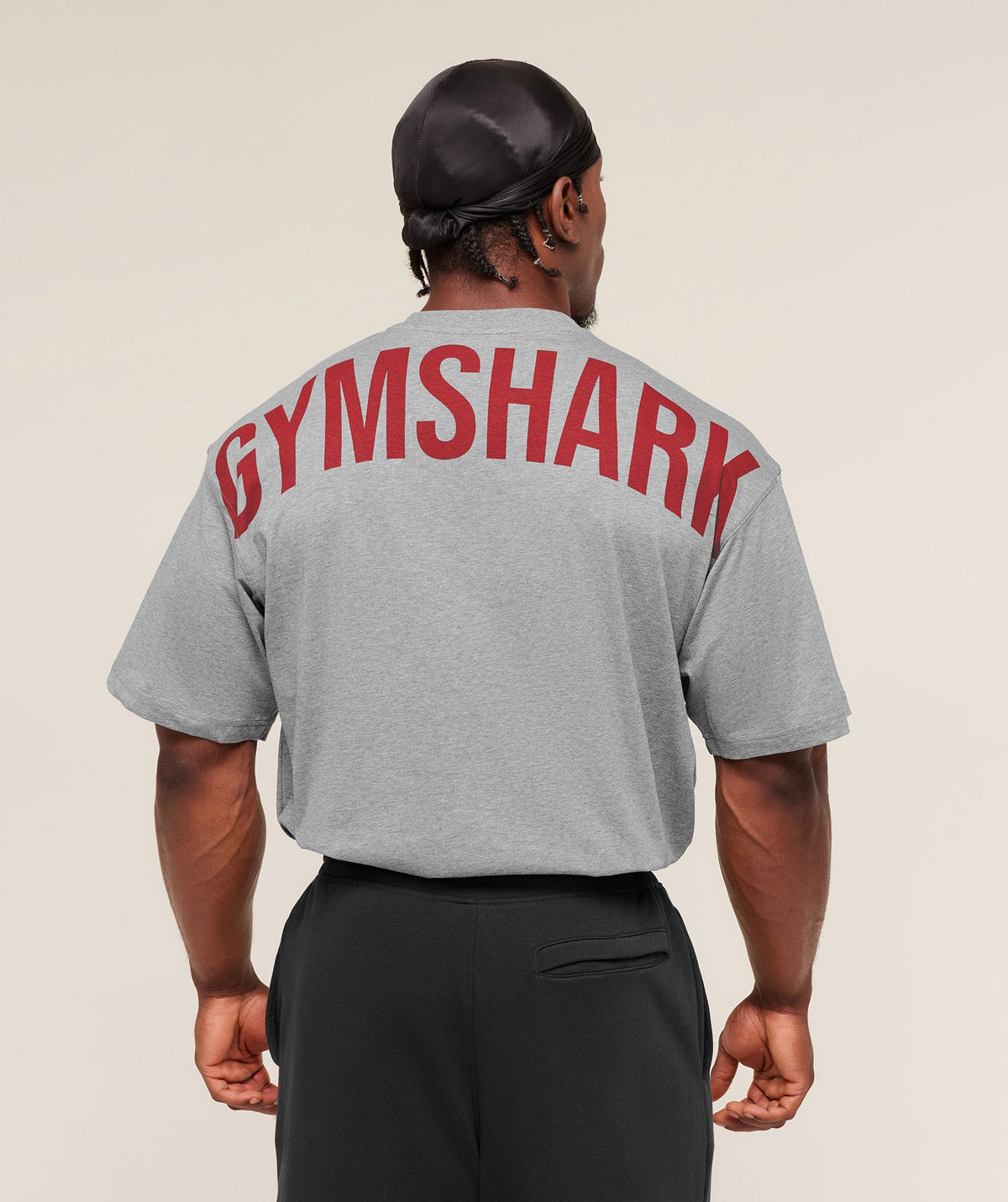 [LIMITLESS_COLOR:CHARCOAL CORE MARL/SETS RED] GYMSHARK Power T-Shirt — CHARCOAL CORE MARL/SETS RED — Vista 1
